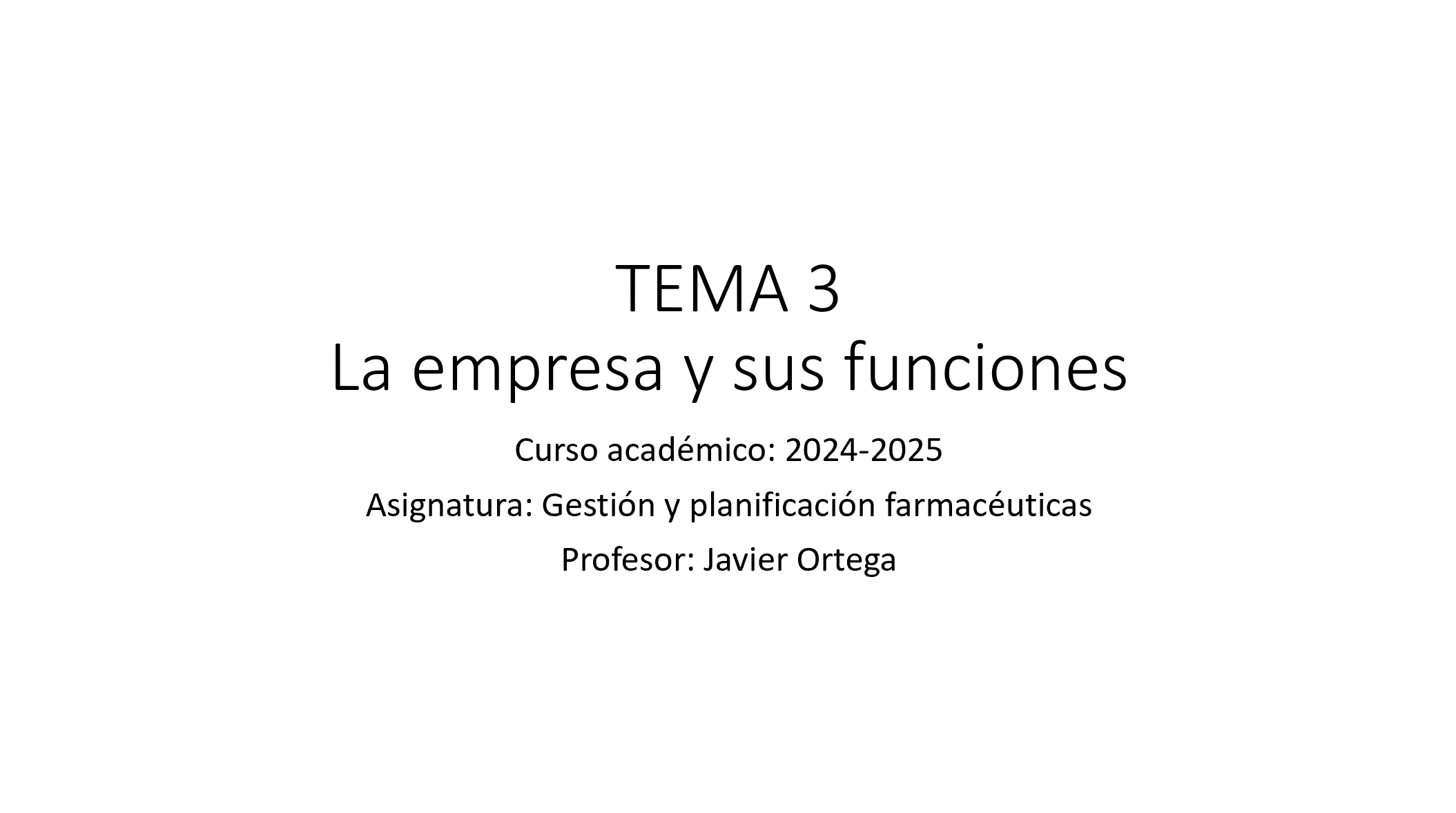 Gestión y Planificación Farmacéuticas